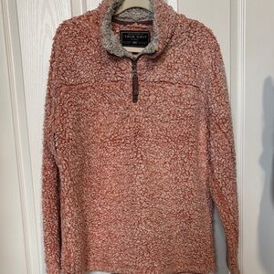 True Grit Unisex Orange Sherpa Half-Zip Pullover
